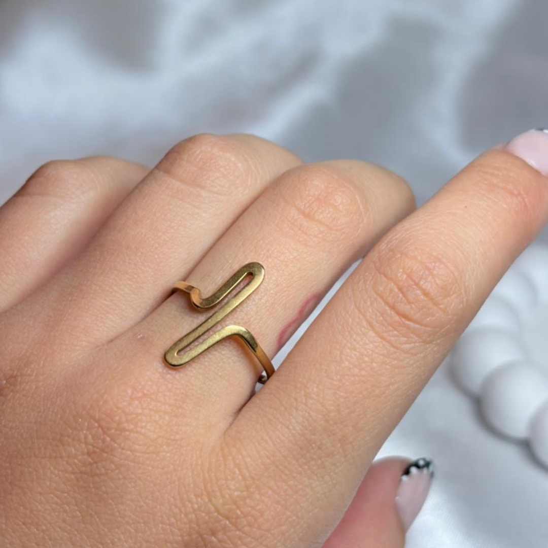 Anillo Acero Dorado
