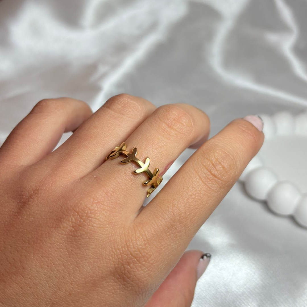 Anillo Acero Dorado