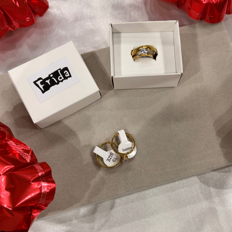 Anillos acero dorado